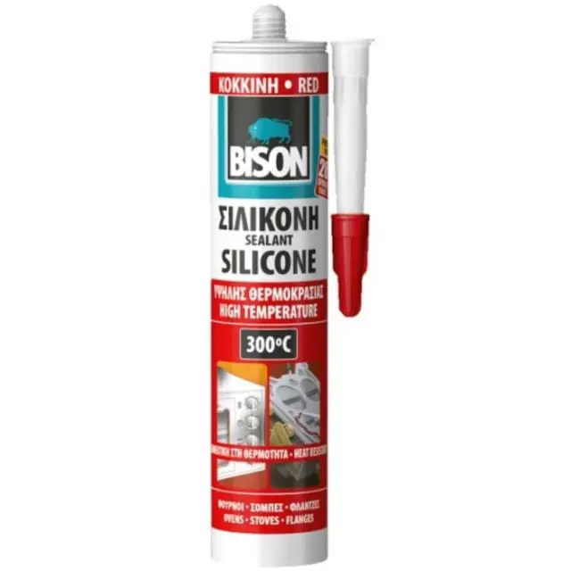 ΣΙΛΙΚΟΝΗ ΚΟΚΚΙΝΗ 300C ΥΨΗΛΗΣ ΘΕΡΜΟΚΡΑΣΙΑΣ 280ML BISON 66918