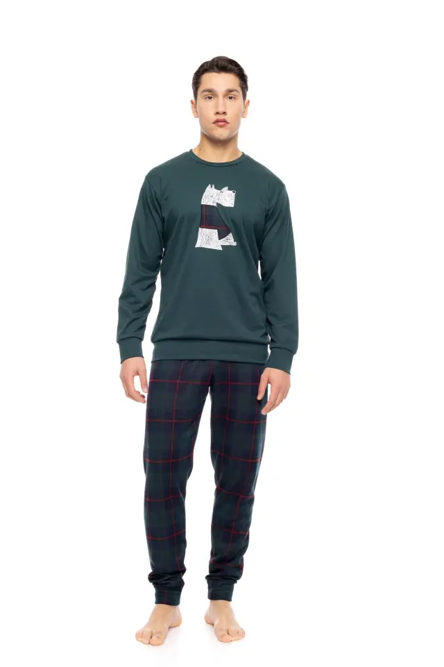 W-M784 - Dark Green - PYJAMA JACQUARD PINE GREEN PLAID - XL