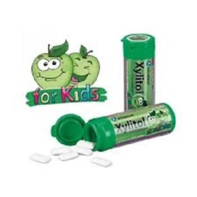 Miradent Xylitol Οδοντότσιχλα Ξυλιτόλης Με Γεύση Πράσινο Μήλο, 30 Τσίχλες