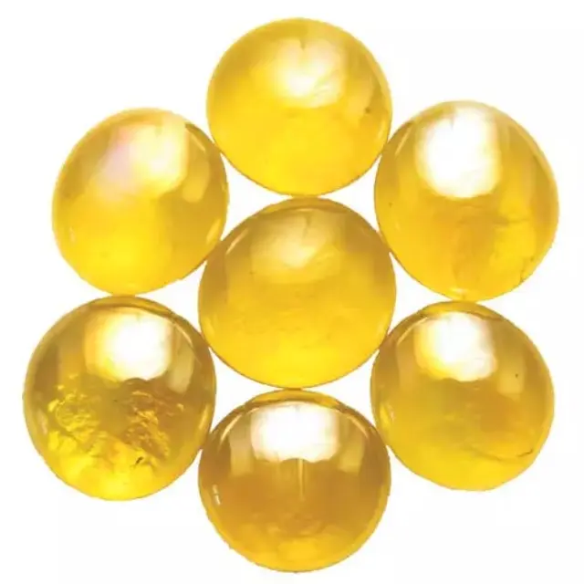 Γυάλινες Πέτρες Καμπουσόν - Yellow Iridescent - Ø15-20mm - 100gr