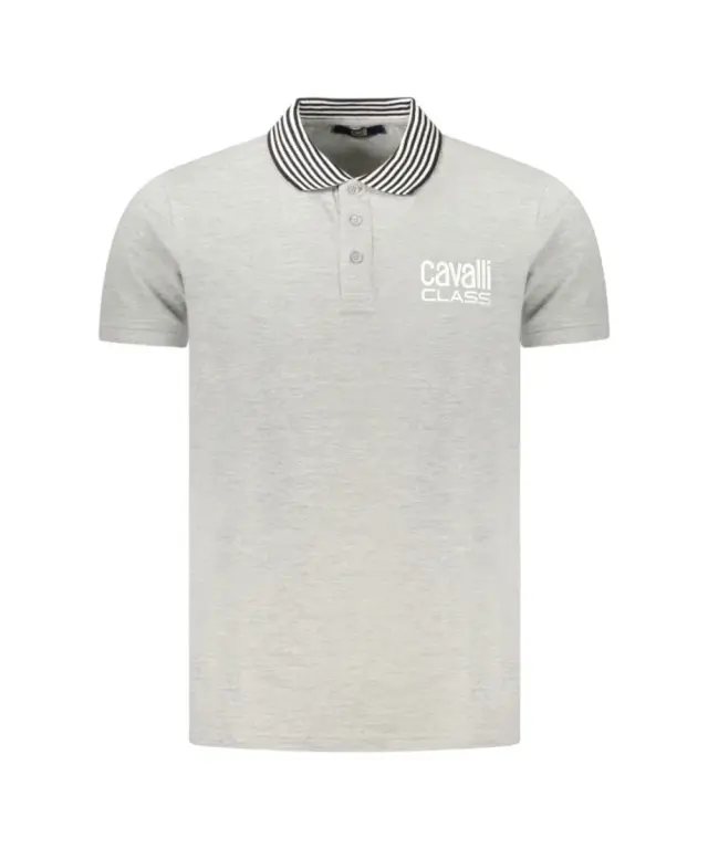 Cavalli Class - Ανδρική Μπλούζα T-Shirt Polo Short Sleeve TXT64EKB002-05001 Γκρι