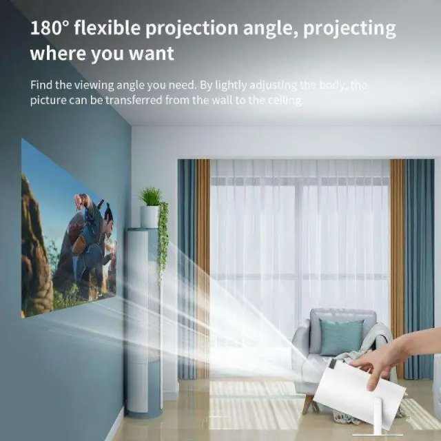 Portable Projector 4K Projector HD με Wi-Fi και Ενσωματωμένα Ηχεία Λευκός 2