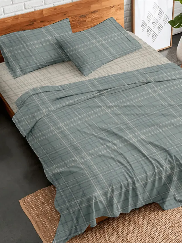 Σετ Σεντόνια Flannel 2066 Grey Υπέρδιπλο με λάστιχο (170x205+30) Sunshine