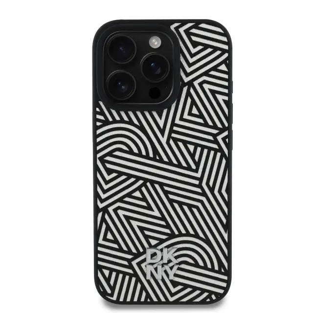 DKNY PU Leather Crosswalk Pattern Magsafe Case for iPhone 16 Pro Ivory 3
