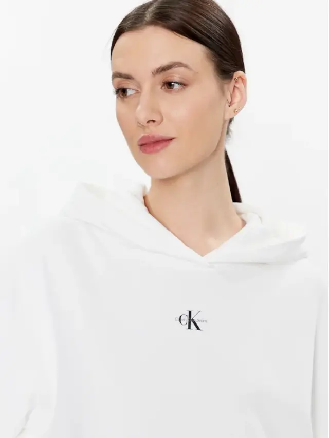 Calvin Klein - Γυναικείο Φούτερ με Κουκούλα J20J220434-YAF Λευκό 3