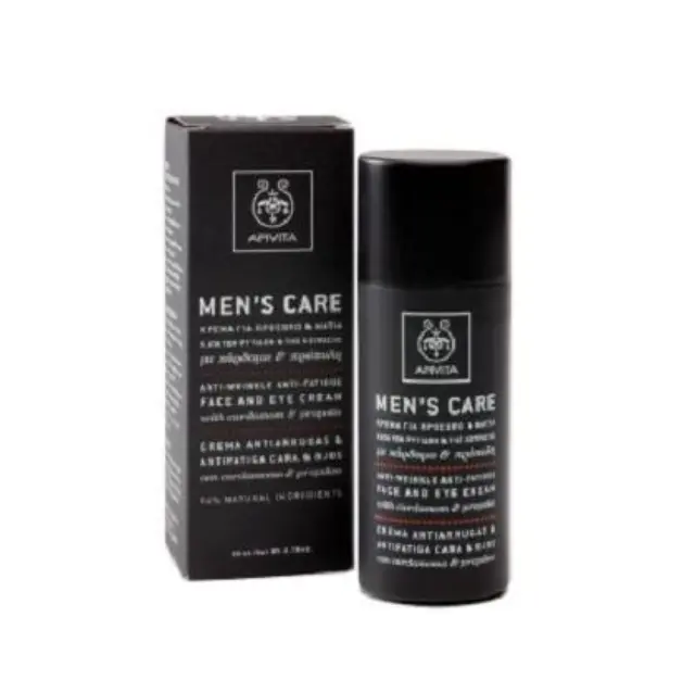 APIVITA Men's Care Κρέμα κατά των Ρυτίδων & της Κούρασης για το Πρόσωπο & τα Μάτια, Με Κάρδαμο & Πρόπολη, 50ml