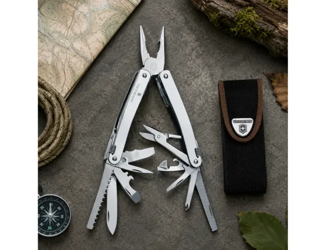 Ελβετικό Πολυεργαλείο Victorinox Tool Spirit X με θήκη, 24 λειτουργίες και μήκος 10.5cm - Silver 3.0224.N