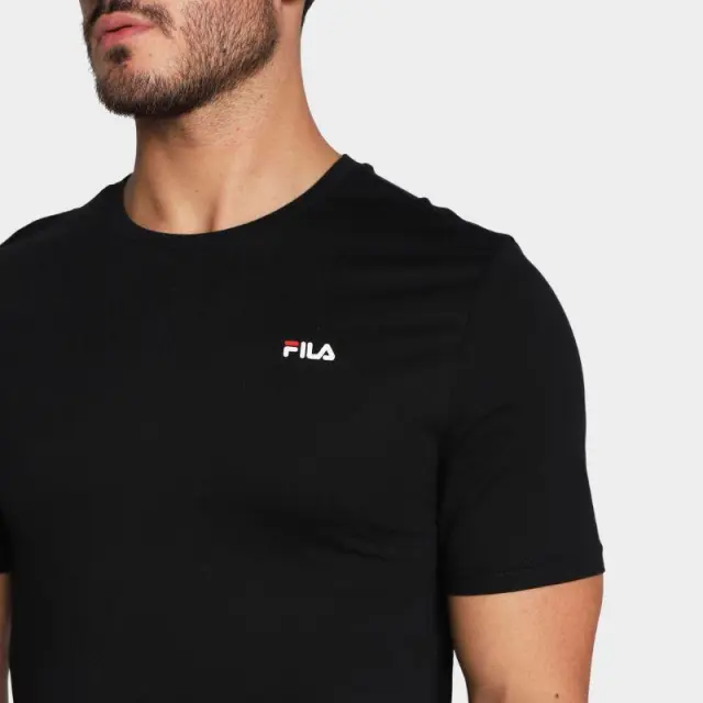Fila - Ανδρικές Κοντομάνικες Φανέλες Brod FAM0083-83227 Μαύρο/Γκρι - M 3