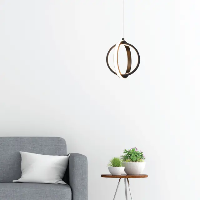 InLight Κρεμαστό φωτιστικό LED 16W 3000K σε μαύρη απόχρωση D:20cm (6057-BL) 3