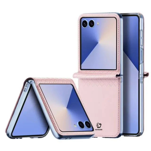 Θήκη Δερμάτινη PU Dux Ducis Samsung Galaxy Z Flip 7 5G Bril Ροζ N69666