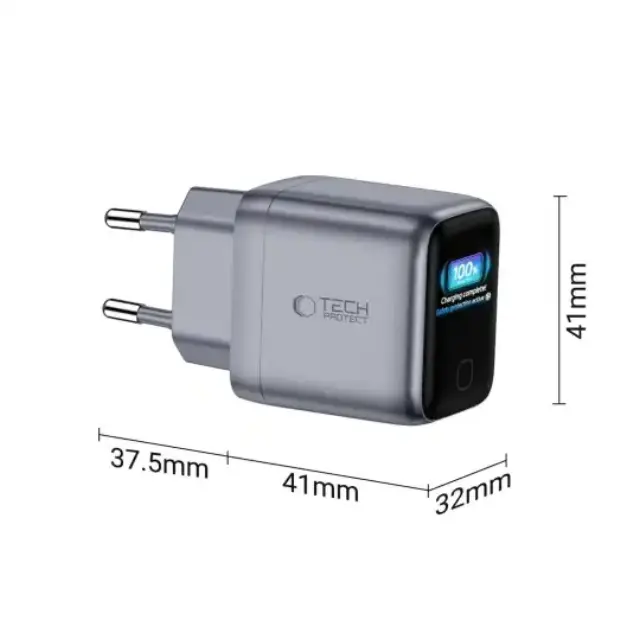 Tech-protect Powervision Nc45w-gan 1-port Network Charger Pd 45w Dark Grey 2