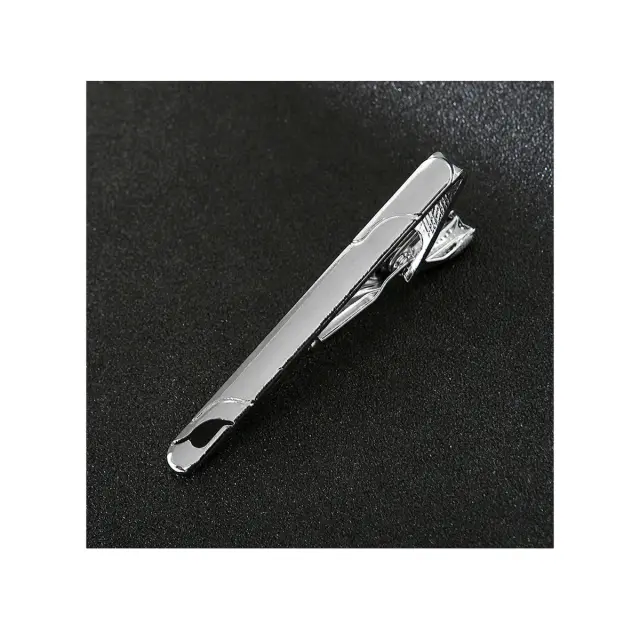 Ασημί Μαύρο Κλιπ Γραβάτας 6 cm με Σμάλτο – LGD-TC/54/ENAMEL