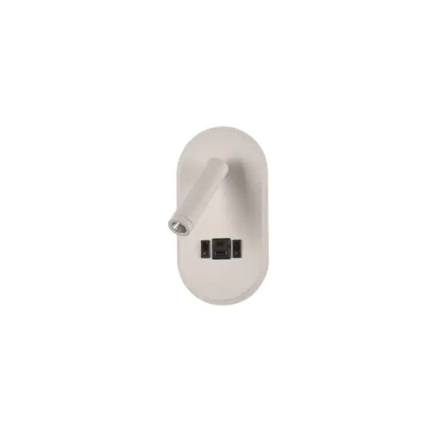 Inlight Επιτοίχιο Φωτιστικό LED Λευκό 3W + 9W – Spot & Backlight με USB & Type-C (43041-WH)