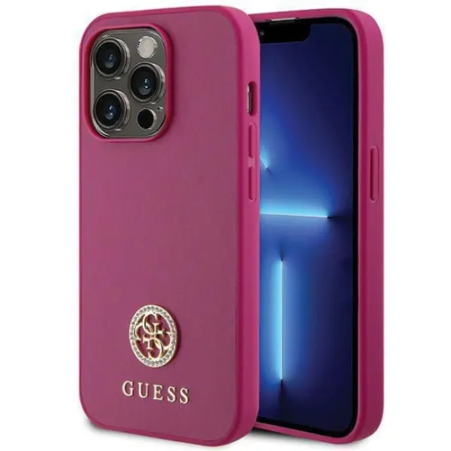 Guess 4G Metal Strass Logo – iPhone 15 Pro Max – Φούξια