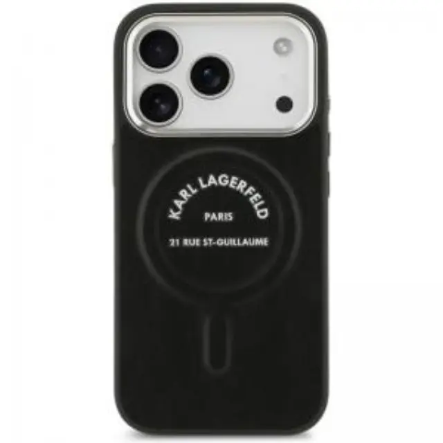 Θήκη TPU Karl Lagerfeld Apple iPhone 18 Pro/ 17 Pro MagSafe Leather Ring RSG Logo Μαύρο N71816 3