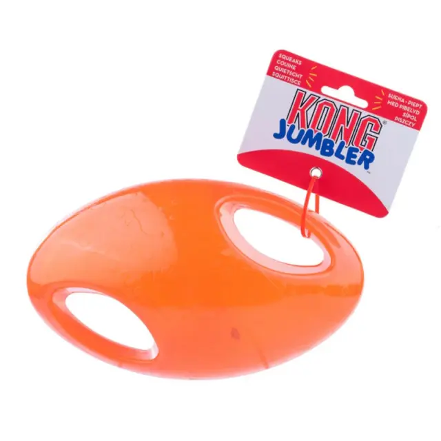 Kong Jumbler Football 2 σε 1 Διπλό Διαδραστικό Παιχνίδι για Σκύλους 22.8x13x13cm Πορτοκαλί - L- XL