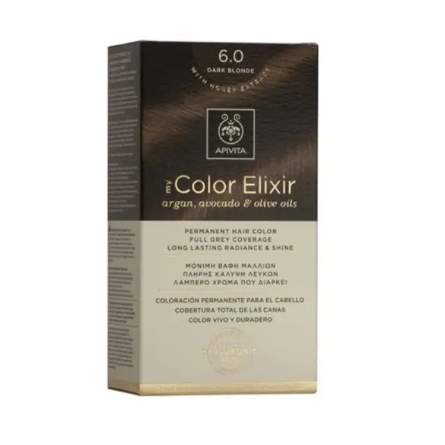 Apivita My Color Elixir 6.0 Μόνιμη Βαφή Μαλλιών Χρώμα - Ξανθό Σκούρο, 50ml