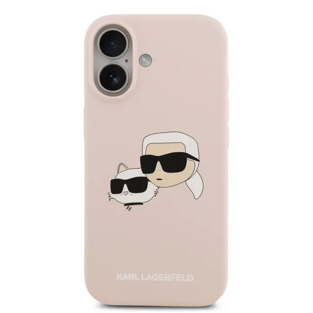 Karl Lagerfeld Liquid Silicone Double Heads MagSafe Case for iPhone 17 Pink 3
