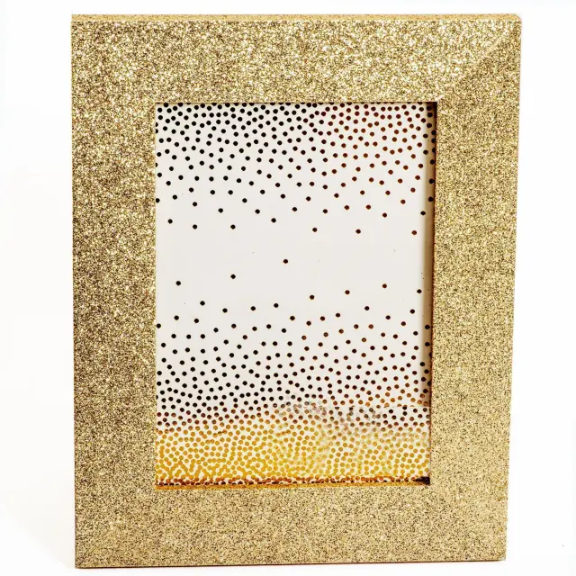 κορνίζα τοίχου 30X40 ξύλινη χρώμα Χρυσό (glitter gold) BROADWAY για φωτογραφία 30Χ40
