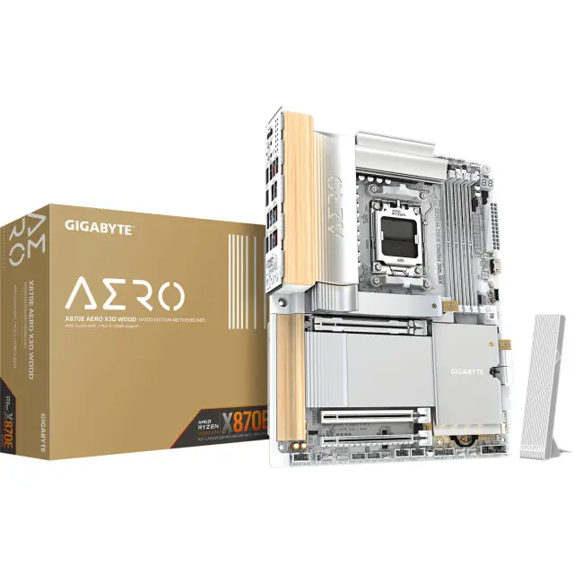 GigaByte X870E AERO X3D WOOD (silver/holz)