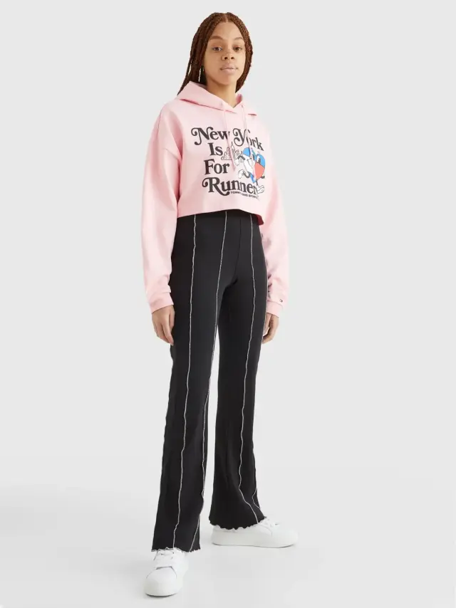 Tommy Hilfiger - Cropped Γυναικείο Φούτερ με Κουκούλα DW0DW14872-TG0 Ροζ - L 2