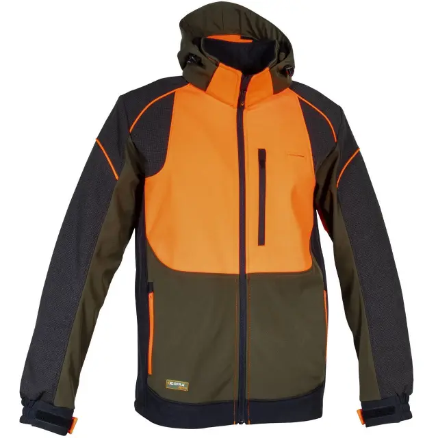 Κυνηγετικό Ελαστικό Softshell Jacket Cofra Seewald clay brown/black/orange - EU 46