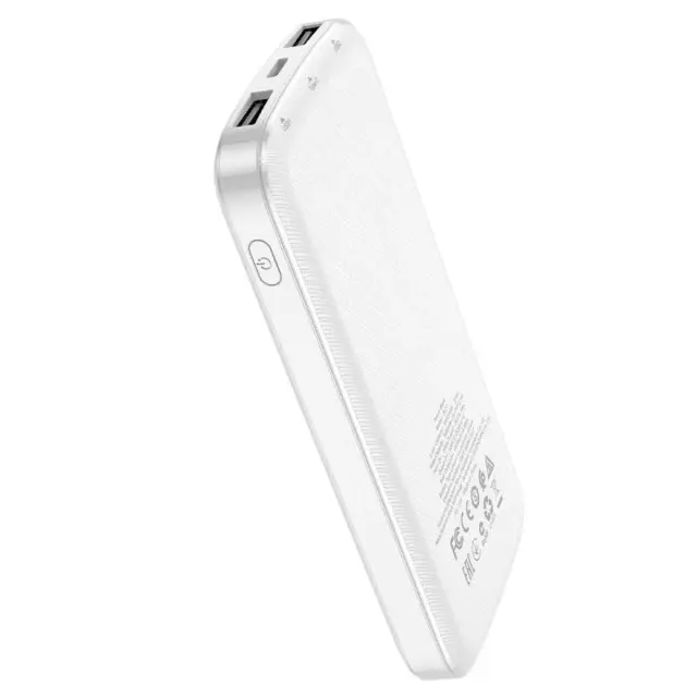 Borofone Power Bank 10000mAh με 2 Θύρες USB-Α Λευκό BJ17 3