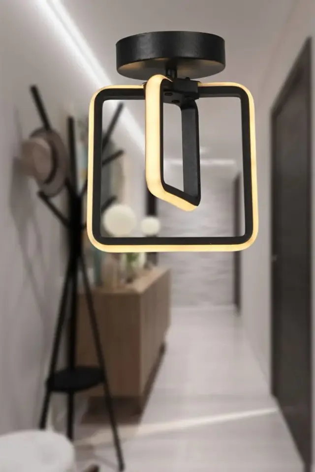 Stewehome Μοντέρνο LED Φωτιστικό Οροφής Μαύρο Ferah 3 Χρώματα Τεχνολογία LED 15x15x24 cm