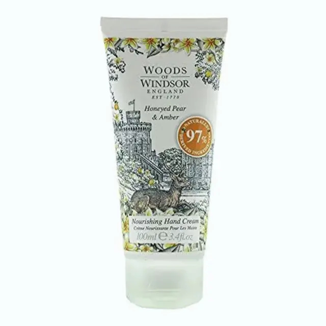 WOODS OF WINDSOR Nourishing Hand Cream Honey Pear & Amber Θρεπτική Κρέμα χεριών και νυχιών με μέλι και κεχριμπάρι 100ml 2
