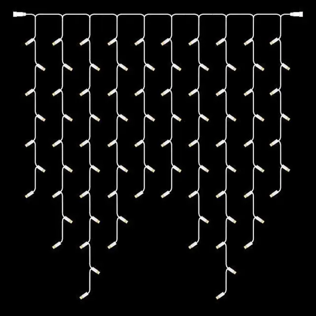 86 LED Βροχή DIY Με Επέκταση 7/9/11/9/7 Ανά 10cm 1x1m Θερμό Λευκό Φως IP65