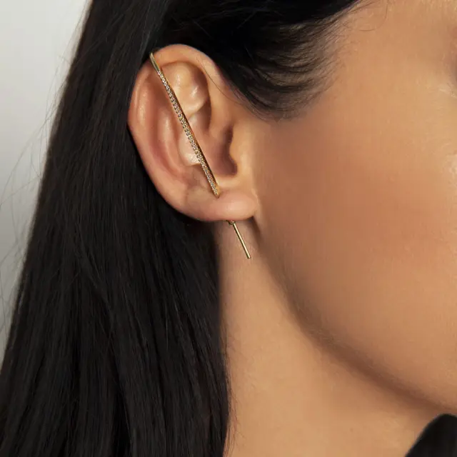 Ghetto Hook Stud Earrings Crystal Wrap 1pcs 3