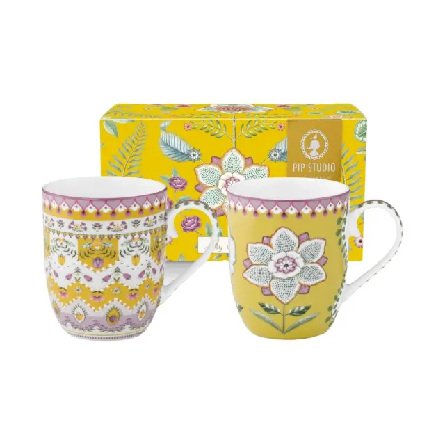 Pip Studio Σετ 2 Πορσελάνινες Κούπες 200ml / Set 2 Mugs in a Gift Box: Lily & Lotus