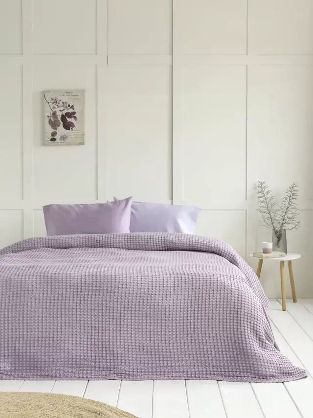 Κουβέρτα 160x240 Μονή Πικέ Comfy Nima 100% βαμβακερό- Warm Lilac