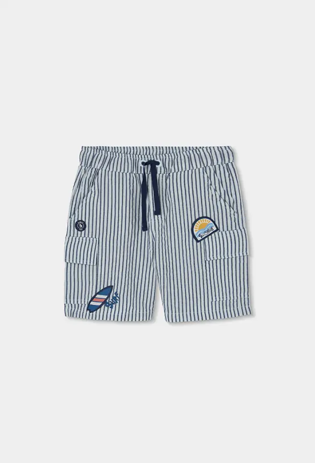 Boboli Poplin βερμούδα σορτς ριγέ για αγόρι 503042-9870