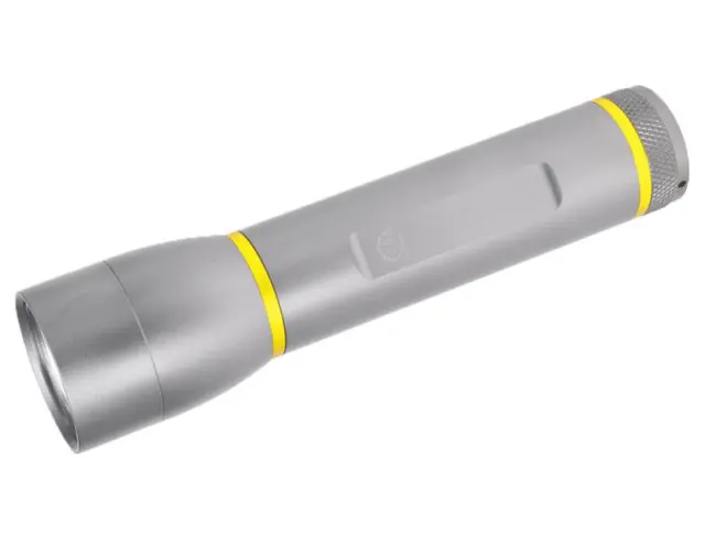 Φακός LED Shell C22300330 380 lumen, aluminium alloy, σε ψυχρό γκρι χρώμα pantone 10c με κόκκινο κουμπί pantone 485c και κίτρινα δαχτυλίδια pantone 116cC22300330