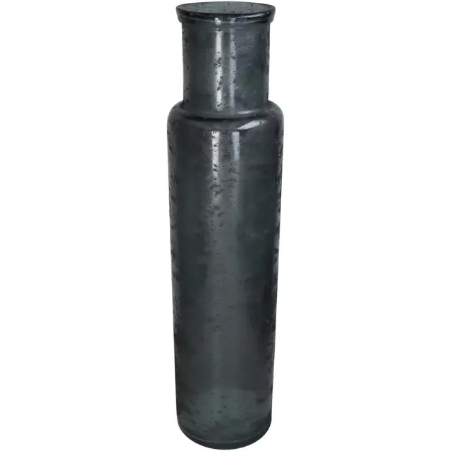 Βάζο Γκρι Ανακυκλωμένο Γυαλί 18x18x75cm