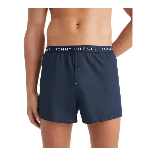Tommy Hilfiger Ανδρικό Boxer Ποπλίνα Shorts - Τριπλό Πακέτο, Χρώμα Des Sky-Bold Blu-Light Cast 2