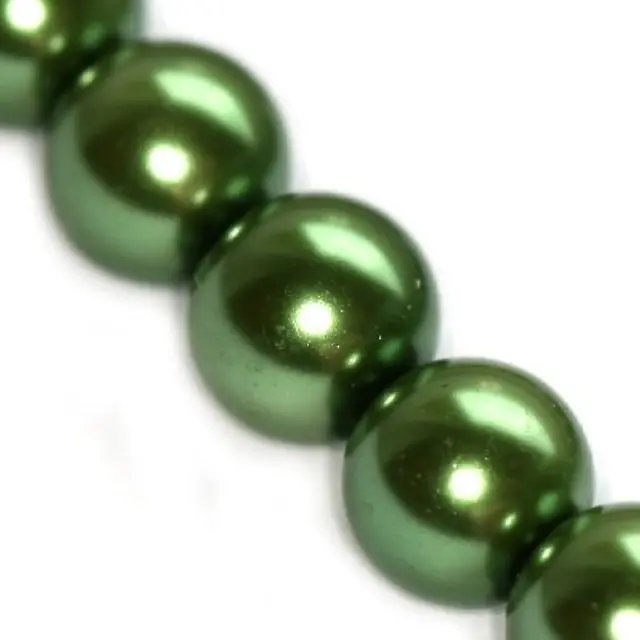 Χάντρα Glass Pearl Green Ø12mm ~70τεμ