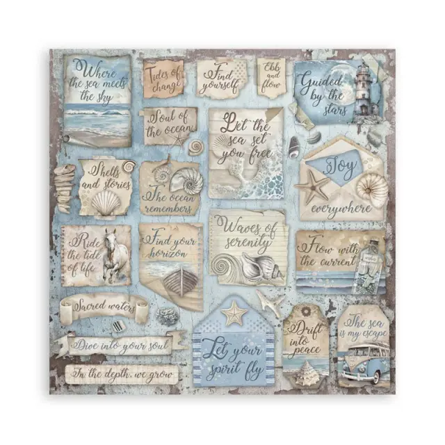 Χαρτιά scrapbooking 10τεμ, 30.5×30.5cm Stamperia, Silent Sea 2