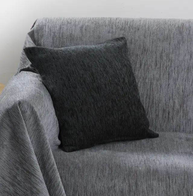 Διακοσμητικό Μαξιλάρι 42x42 Με Γέμιση Anna Riska 1300 Black 100% Chenille