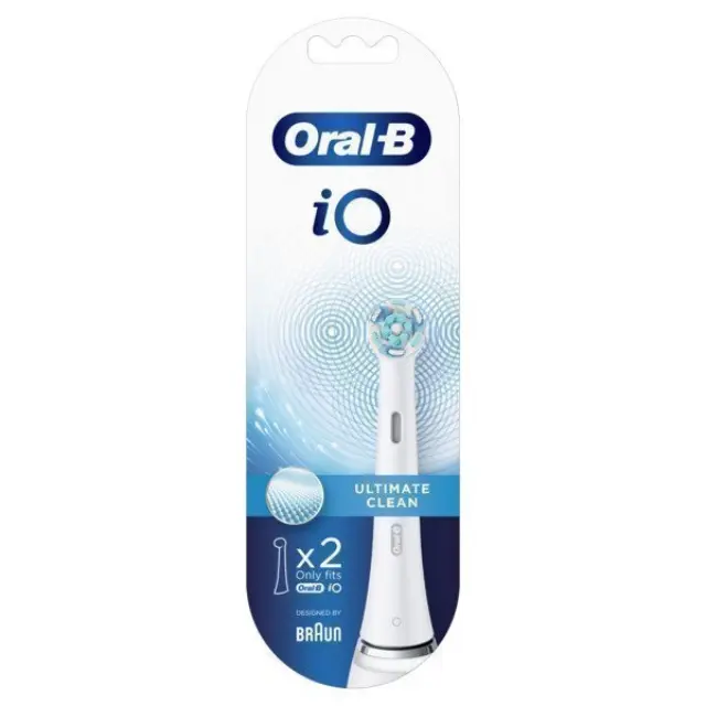 Oral-B | iO Ultimate Clean Brush Heads | Ανταλλακτικές Κεφαλές Βουρτσίσματος για Επαγγελματικό Καθαρισμό | 2τμχ 2