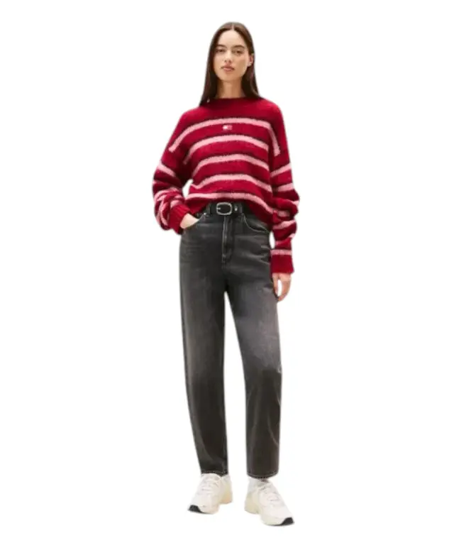 Tommy Hilfiger - Γυναικείο Jean Th Mom Tapered Fit DW0DW21812-1BZ Μαύρο 2