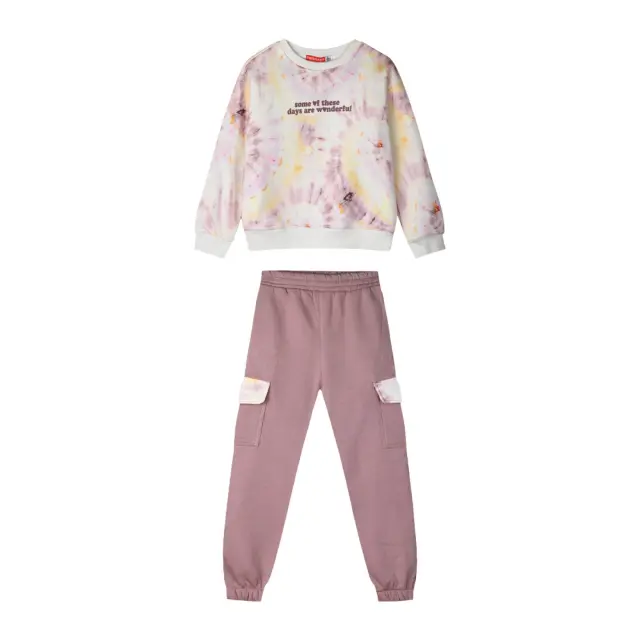 Junior 10 έως 18 ετών Φούτερ σετ φόρμας με τύπωμα dusty pink
