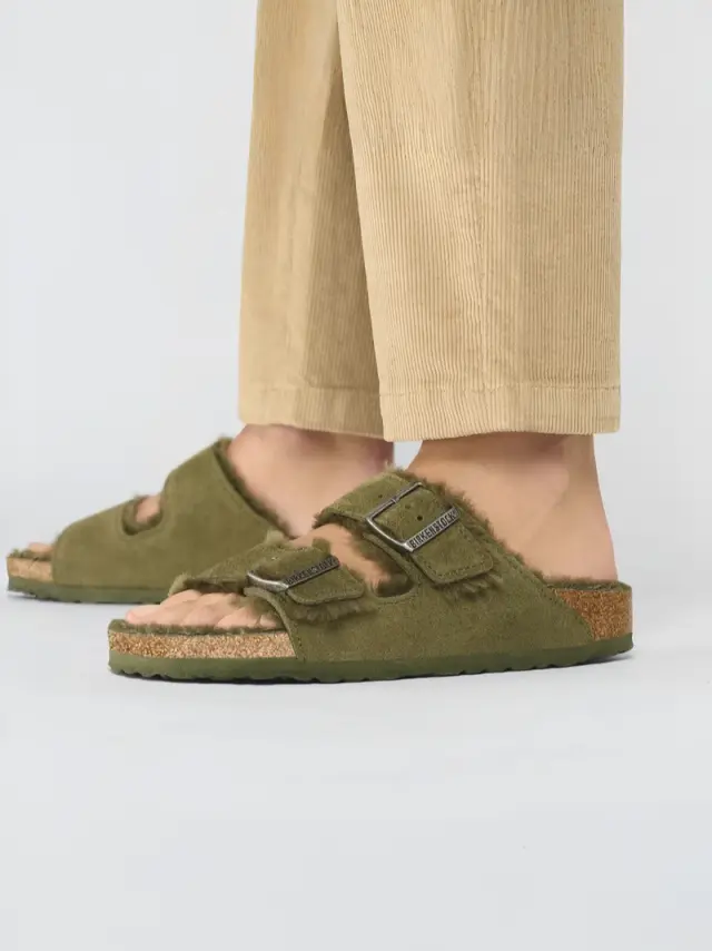 Birkenstock Πέδιλα Γυναικείο δέρμα suede Πράσινο BIR/ARIZONA SHEEP 1025687 THYME - 38 2