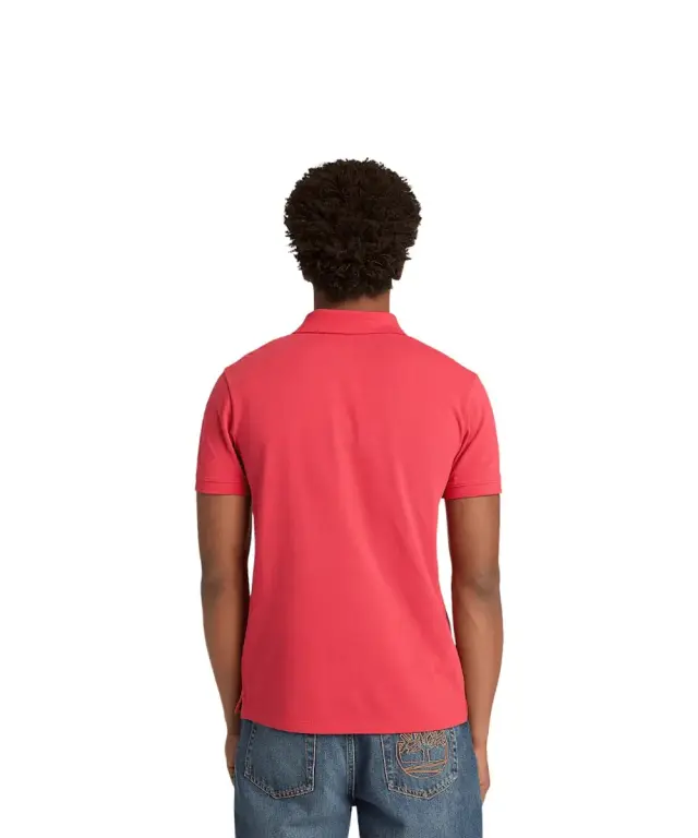 Timberland - Ανδρικό Κοντομάνικο T-shirt Polo Slim Fit Mε Λογότυπο Oyster River TB0A2BS1-N96 Κόκκινο - L 3