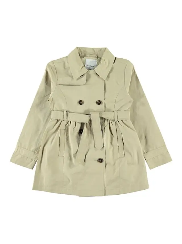 NAME IT NKFMETRINE TRENCH COAT WHITE PEPPER