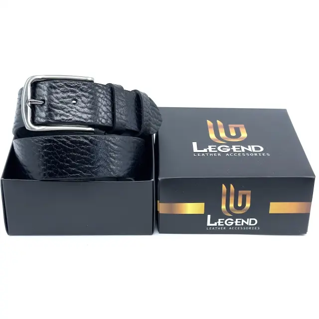 Μαύρη Δερμάτινη Ζώνη Full Grain 3,5 cm 2