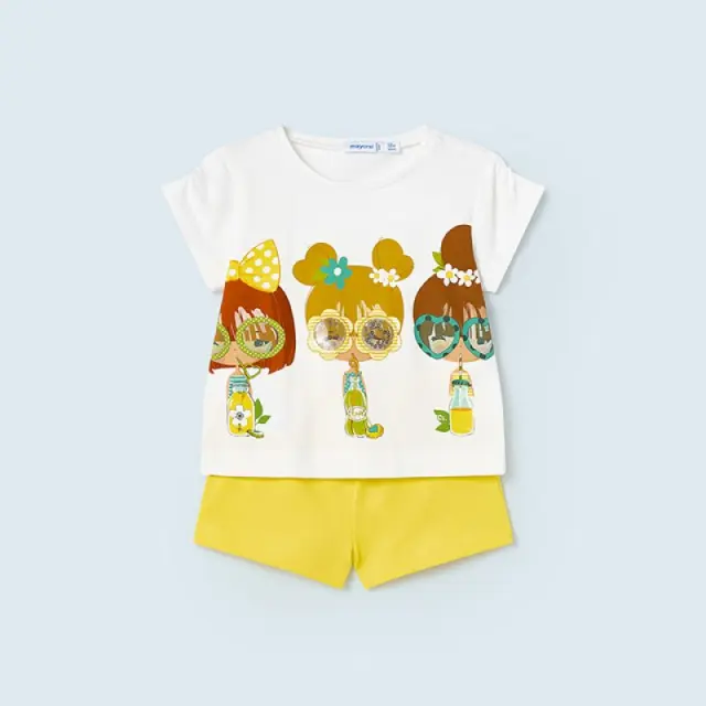 Baby 6 μηνών έως 4 ετών Σετ 2 τεμαχίων με απλικέ κίτρινο - 12M