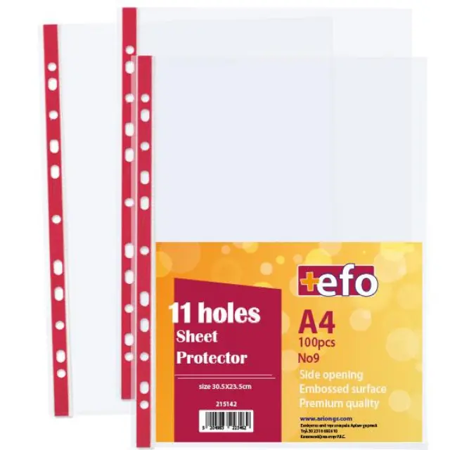 Ζελατίνες με Τρύπες +Efo Α4 Νο9 Red Side 100τεμ