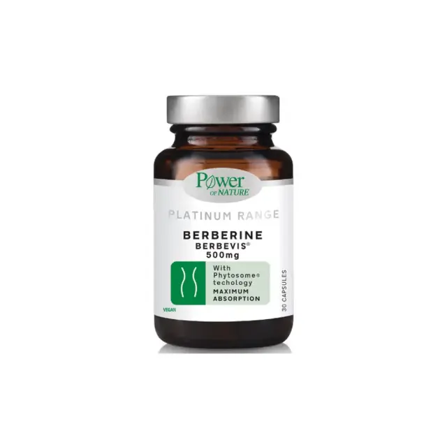 POWER HEALTH - Platinum Range Berberine 500mg - Συμπλήρωμα Διατροφής με Υψηλής Βιοδιαθεσιμότητας Βερβερίνη, 30caps